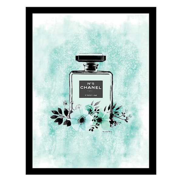 VENICE BEACH Collections Fashion Floral Glam Perfume Bottle by Fairchild Paris 1 Piece Framed Graphic Print 18 in. x 14 in.
