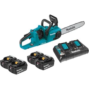 14 in. 18-Volt X2 (36-Volt) LXT Lithium-Ion Brushless Cordless Chain Saw Kit with Four 5.0 Ah Batteries and Charger