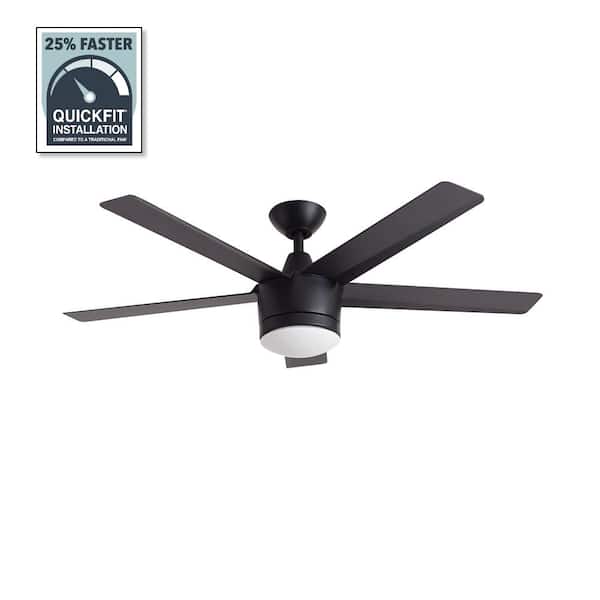Merwry 48 in. Integrated LED Indoor Matte Black Ceiling Fan with Light Kit and Remote Control