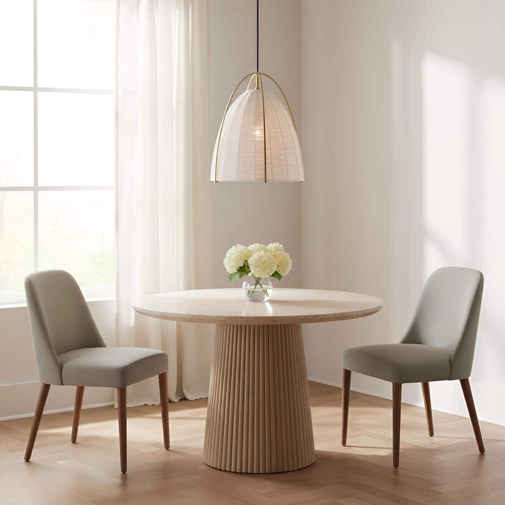Norman Large 1-Light Satin Brass Hanging Pendant With Chalk Wicker Shade price history on PriceWatchPro