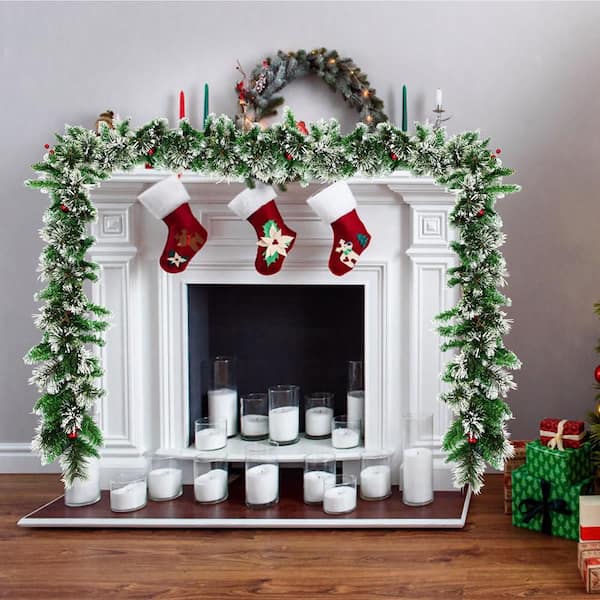 9 ft. Battery Operated Pre-Lit LED Artificial Fall Garland with 50 LED Lights