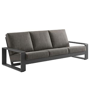 Lirienne Aluminum Outdoor Sofa Outdoor Patio SofaWeather-Resistant Patio Couch with Cushions in Smoke Gray