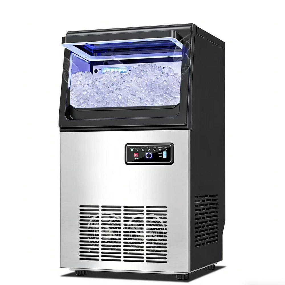14 in. Freestanding in Stainless Steel 40 PCS/cycle commercial Ice Maker with 40 Lbs. Storage.