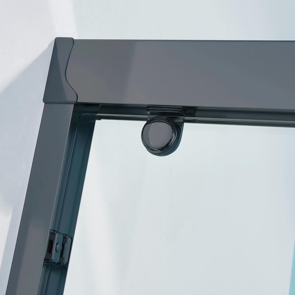 60" Matte Black Aluminum Framed Double Sliding Shower Door