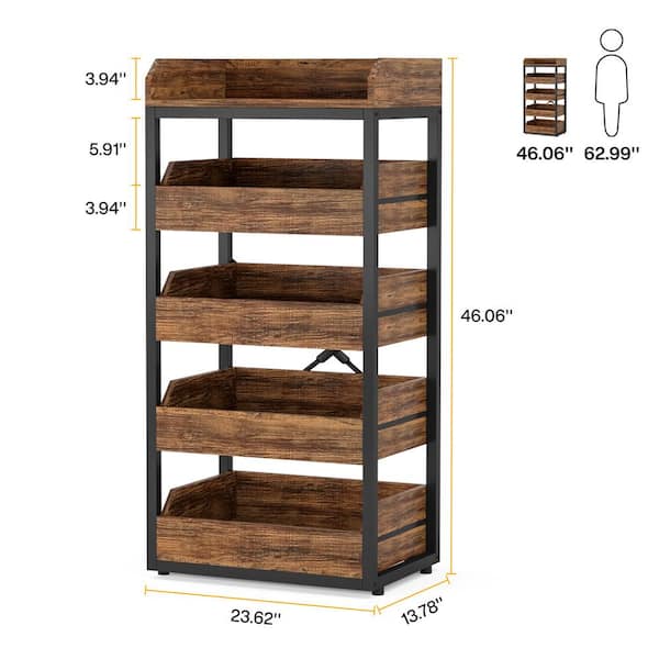 TRIBESIGNS WAY TO ORIGIN Bachel Rustic Brown Wood 24 in. Pantry