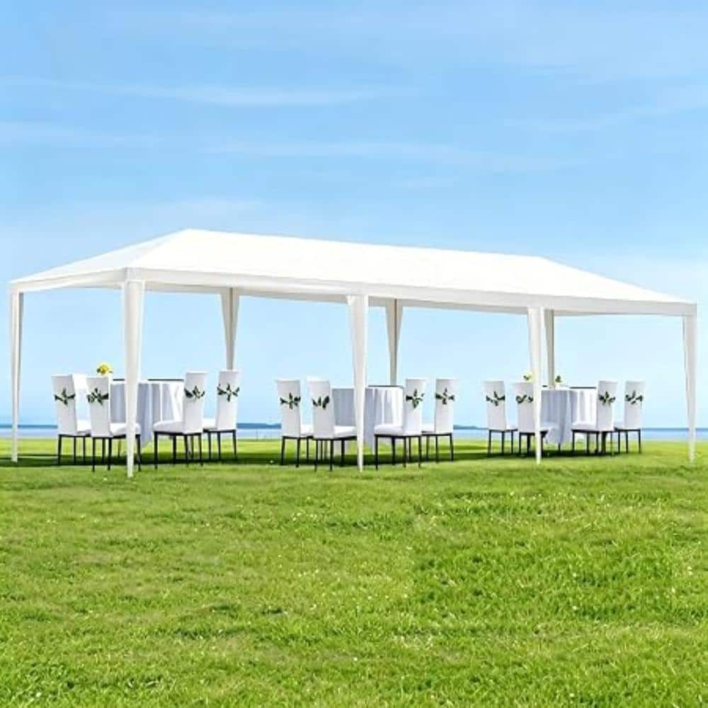10'x30' Party Tent, Waterproof Heavy Duty Canopy Gazebo Shelter for Outdoor Wedding Backyard BBQ, White, No Sidewalls price history on PriceWatchPro