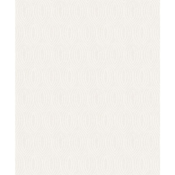 A-Street Prints White Rino Dove Ogee Wallpaper Sample