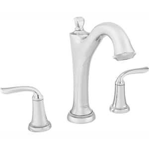 Patience 2-Handle Deck-Mount Roman Tub Faucet for Flash Rough-in Valves in Polished Chrome