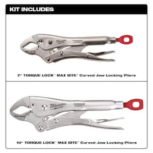7 in. and 10 in. Curve Torque Lock Locking Pliers Set (2-Piece)
