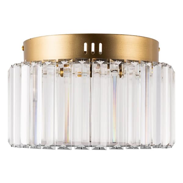 Emeritpro 10 in. Modern Gold Cylinder Dimmable Ceiling Light 3CCT Adjustable Flush Mount for Bedroom and Kitchen