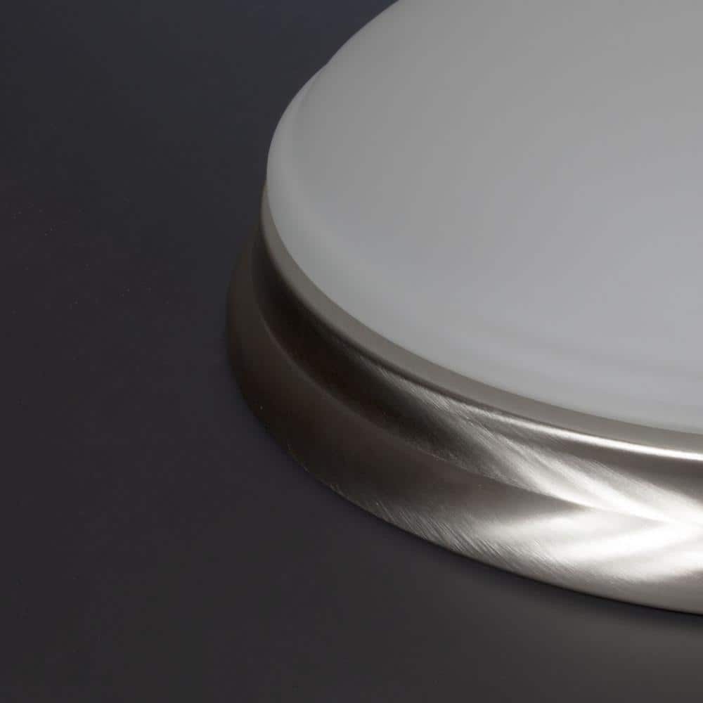 Brushed Nickel 13.5" Glass LED Globe Flush Mount