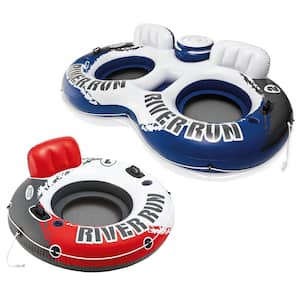 River Run Vinyl Inflatable Floating Tube and River Run II 2-Person Float with Cooler (2-pack)