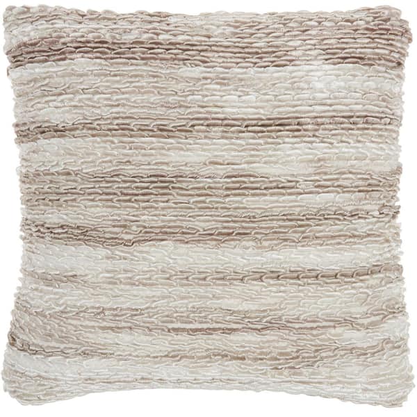Mina Victory Lifestyles Beige 20 in. x 20 in. Throw Pillow