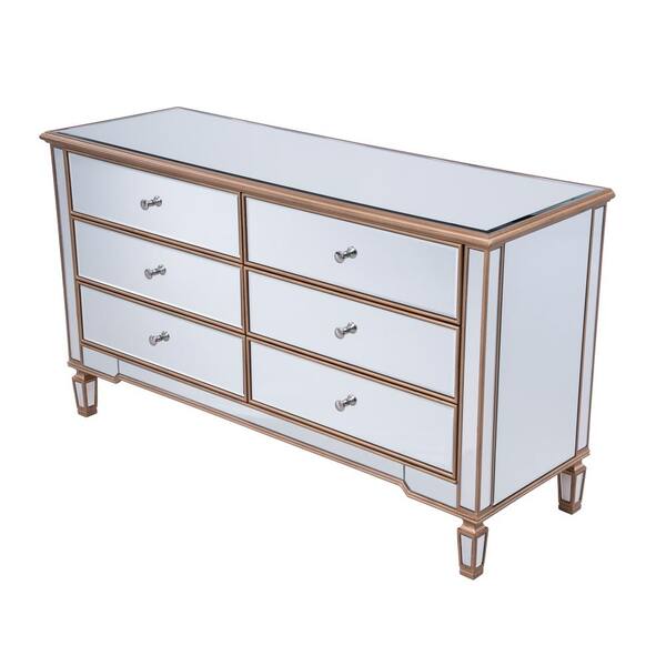 gold metallic dresser 34 in. H x 60 in. W x 20 in. D Timeless Home 6-Drawer in Hand Rubbed Antique Cabinet MFTH12-1136G nosale
