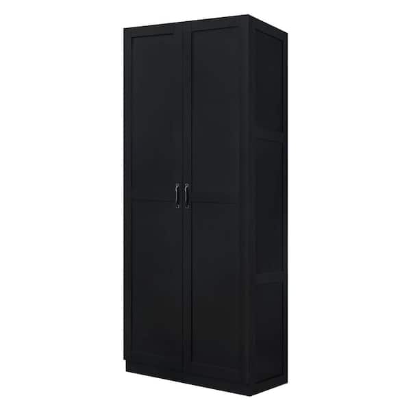 Manhattan Comfort Cornelia Black 71.11 in. Modern Accent Storage
