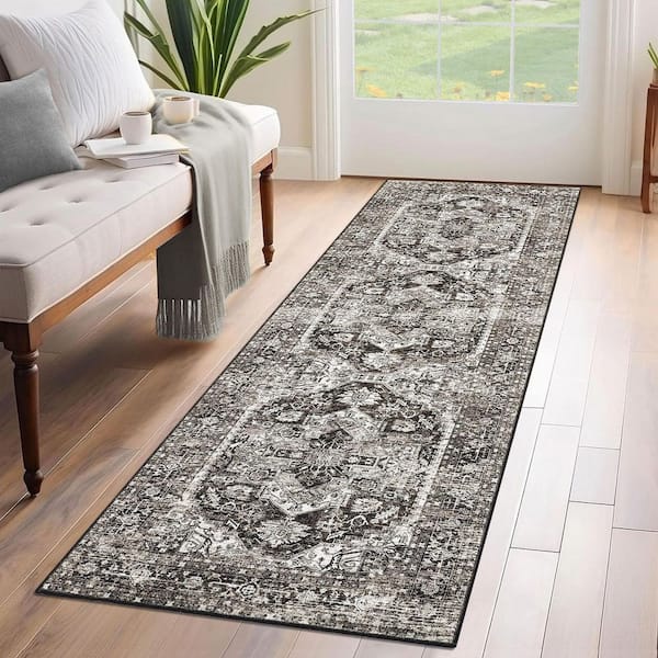 Vintage Printed Carpet Soft Thin Rug Interior Decoration for Bedroom Living Room Kitchen Brown 2 ft. x 6 ft. Area Rug