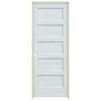 30 in. x 80 in. Conmore Light Grey Paint Smooth Solid Core Molded Composite Single Prehung Interior Door