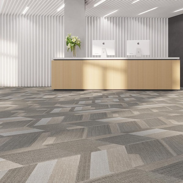 Lucida USA Sahara Braid Gray Patterned Look 28-mil x 10-in W x 16-in L Waterproof Glue Down Luxury Vinyl Tile Flooring (15.15-sq ft/ Carton)