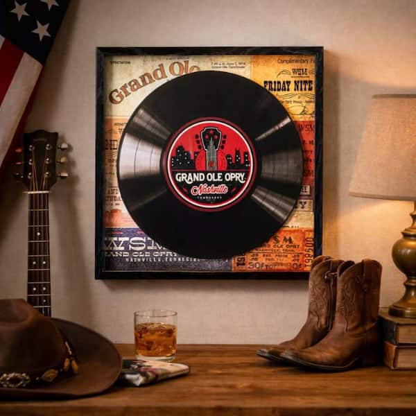 American Art Decor Grand Ole Opry Tickets Black Vinyl Record in
