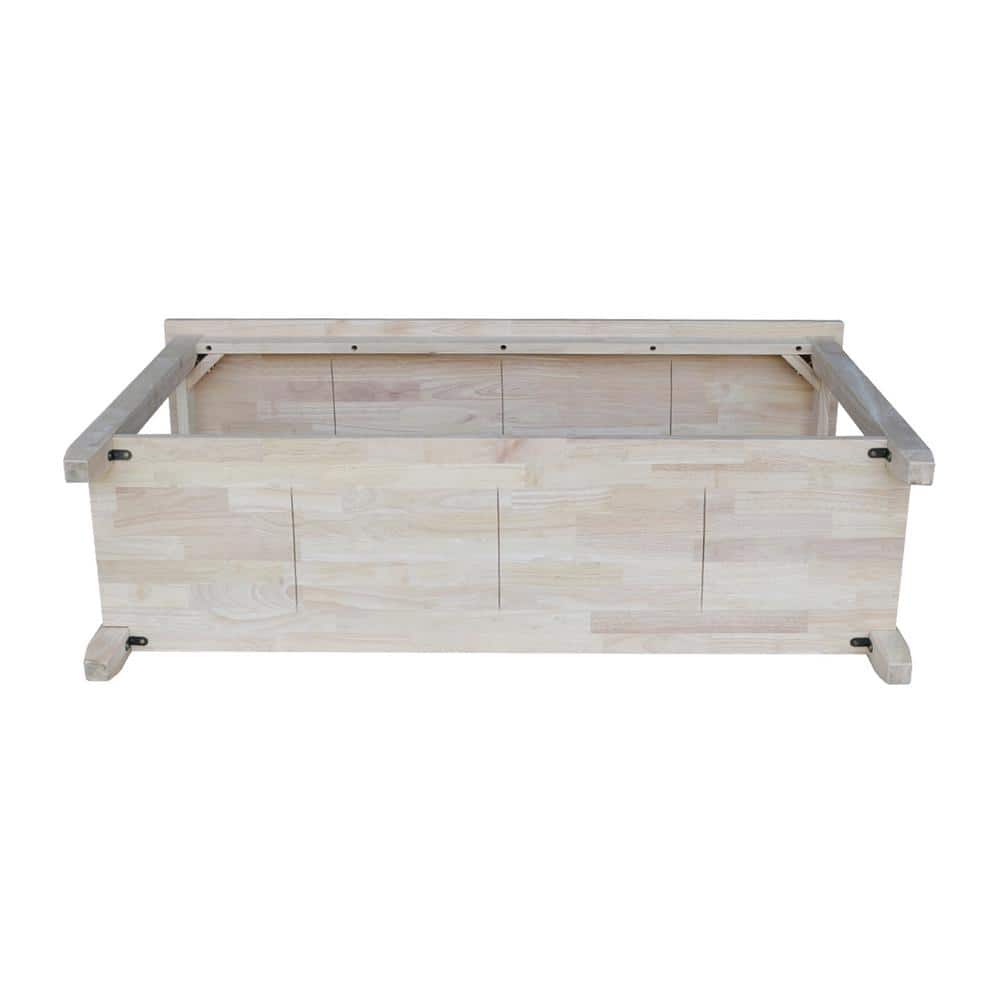Solano Unfinished Solid Wood Console Table with Storage Shelf
