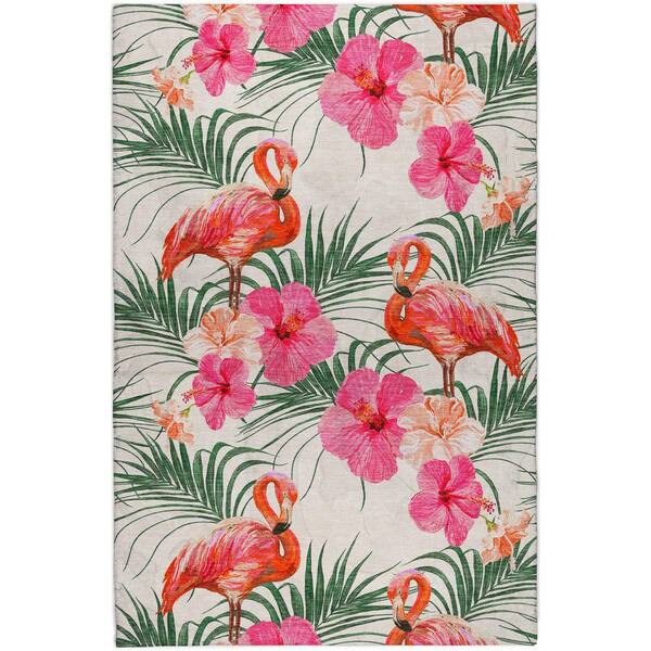 Dream Shag Premium Machine Washable Abstract ADS207 Pink 9 ft. x 12 ft. Area Rug