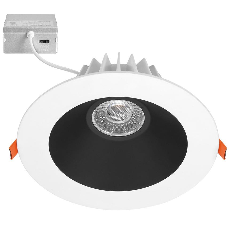 6 in. Slim Round Recessed Anti-Glare LED Downlight White Trim Black Baffle Canless IC Rated 1200 Lumens 5CCT 2700K-5000K price history on PriceWatchPro