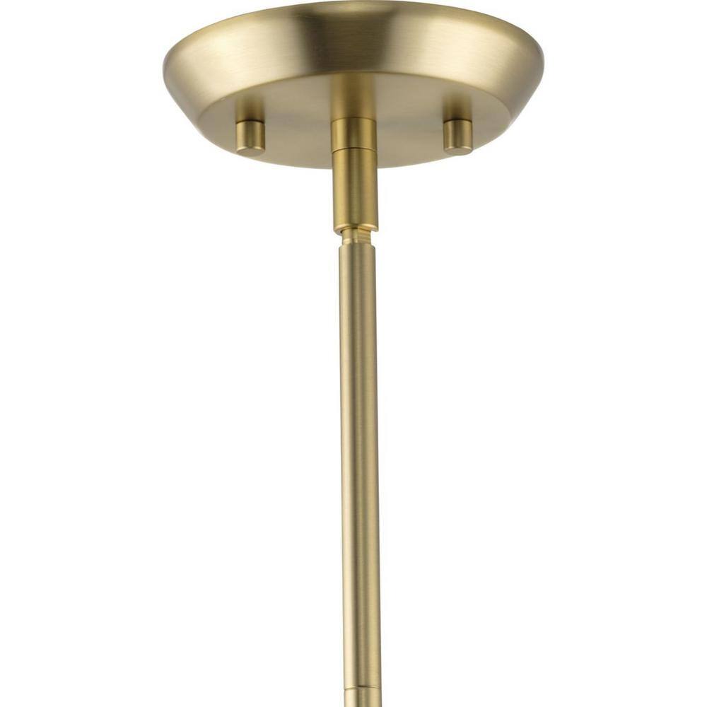 Carillon Brushed Gold Pendant with Clear and Opal Glass Shade