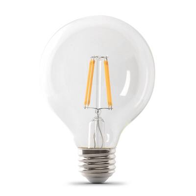 40-Watt Equivalent G25 Dimmable Filament ENERGY STAR Clear Glass LED Light Bulb, Daylight