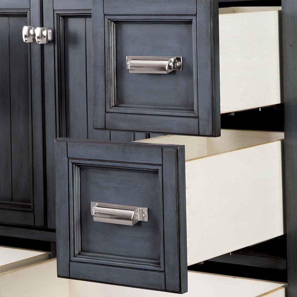 Harbor Blue 24" Wood Vanity Cabinet with Chrome Hardware