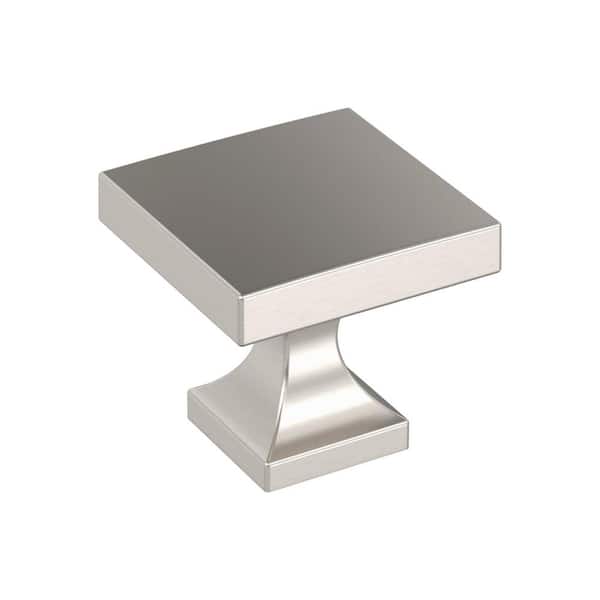 Amerock 10-Pack Pedestal 1 1/16 in.  27mm  Classic Satin Nickel Square Cabinet Knobs