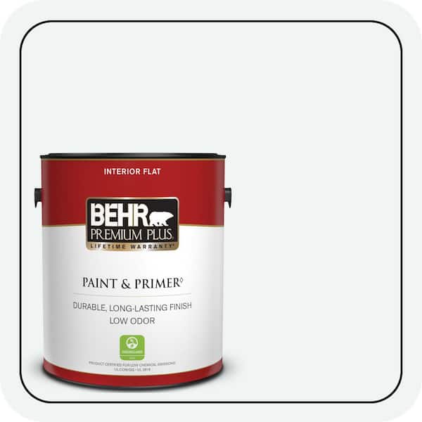 BEHR PREMIUM PLUS 1 gal. #BL-W09 Bakery Box Flat Low Odor Interior Paint & Primer