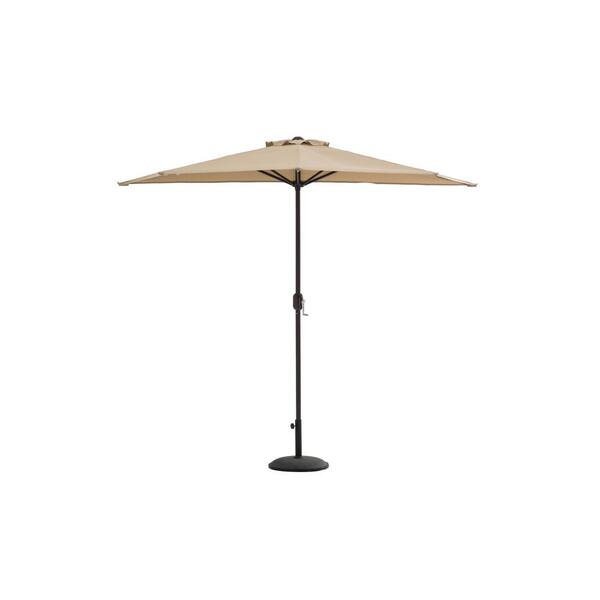 Sunjoy Berkley 9 ft. Steel Market Patio Umbrella in Beige