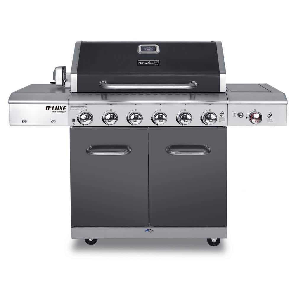 Deluxe 6-Burner Propane Gas Grill in Slate with Ceramic Searing Side 720-0896B The Depot