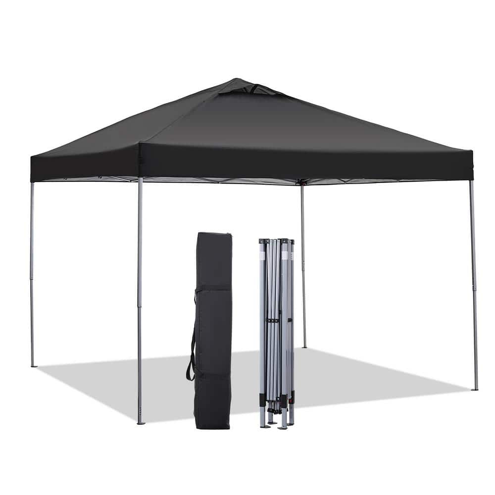 10x10 Black Adjustable Height Pop-Up Canopy Tent