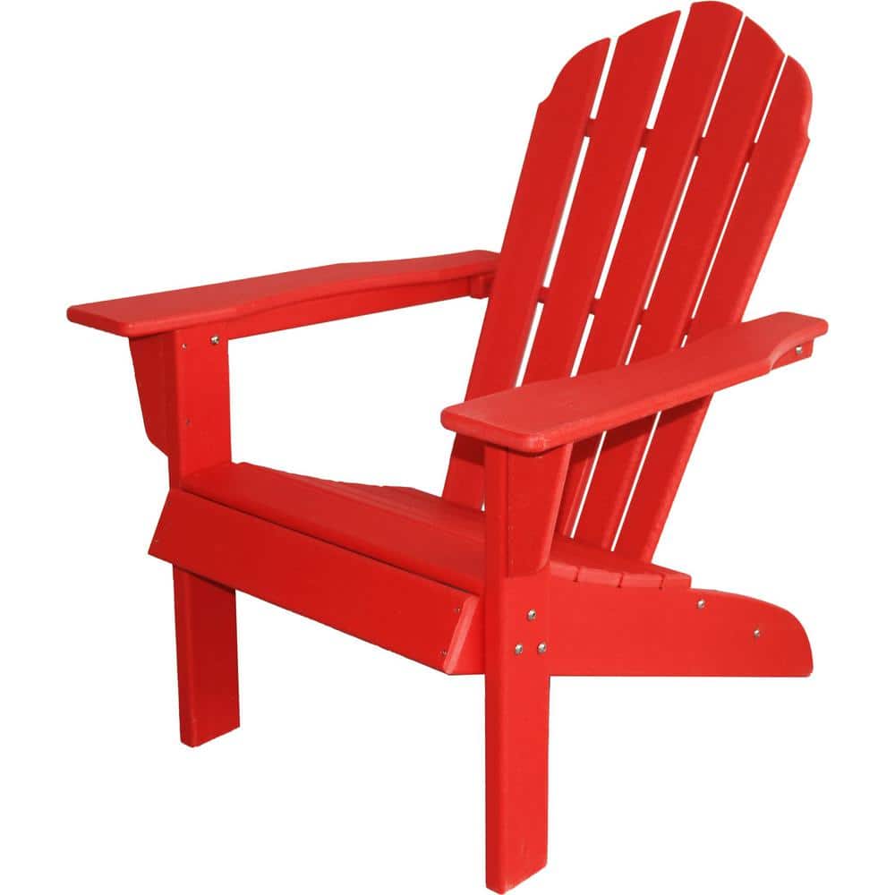 Classic Red Folding Plastic Adirondack Chair