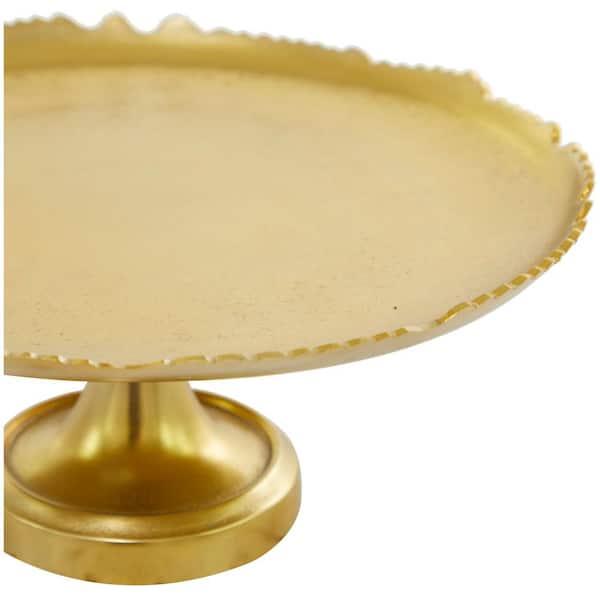 CosmoLiving by Cosmopolitan Gold Decorative Cake Stand with Pedestal Base  043261 - The Home Depot