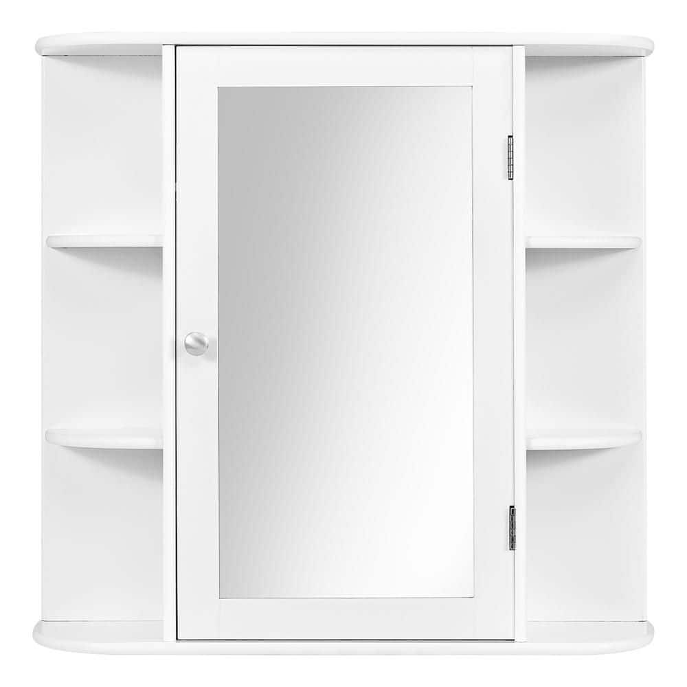 6.5 in. x 25 in. x 26 in. White Multipurpose Wall Surface Mount Bathroom Storage Medicine Cabinet with Mirror price history on PriceWatchPro