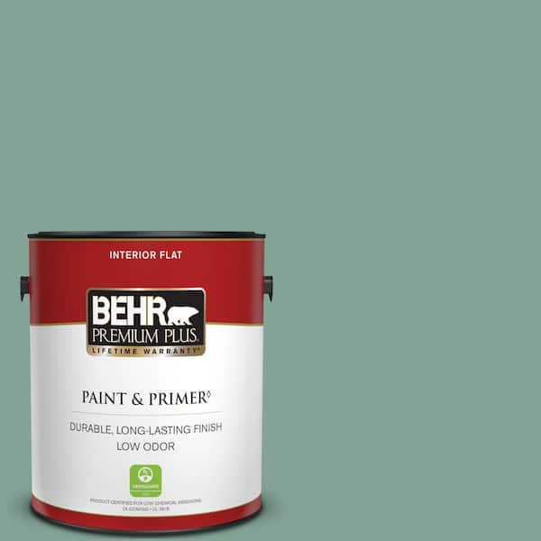 BEHR PREMIUM PLUS 1 gal. #470F-4 Aspen Aura Flat Low Odor Interior Paint & Primer