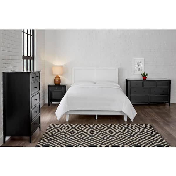 Stylewell Granbury White Wood Queen, White Wood Headboard Queen Bed
