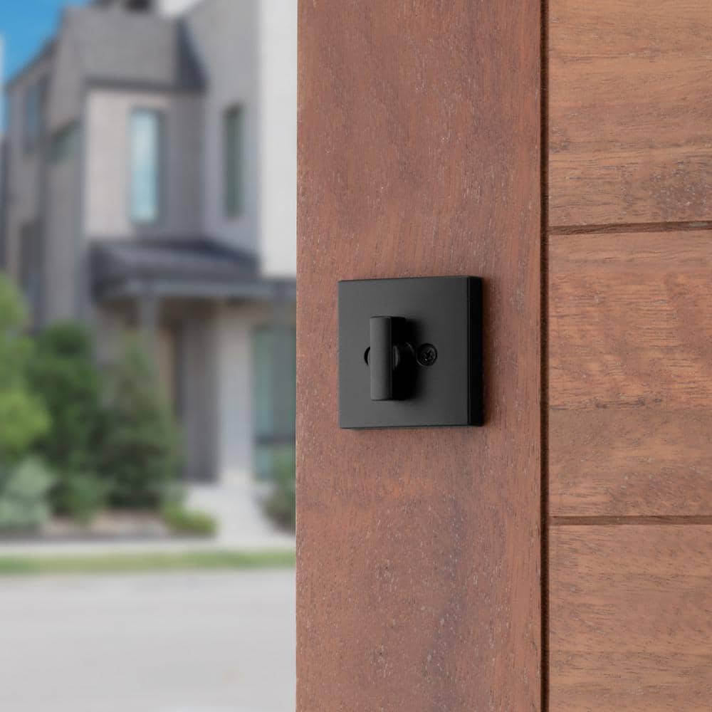 Matte Black Modern Square Single Cylinder Deadbolt