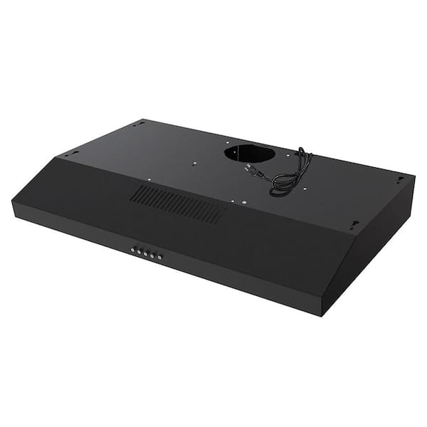 Streamline 30 in. Castellaro Ductless Under Cabinet Range Hood in Grit Black with Mesh Filters, Push Button Control, LED Light T-3208-4-DL - The Home Depot