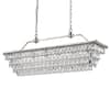 Edvivi Chiara 6-Light Antique Silver Rectangular Glam Chandelier with Clear Glass Hanging Teardrop Crystals EPD3618AS