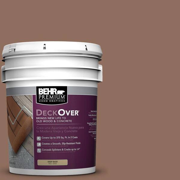 BEHR Premium DeckOver 5 gal. #SC-148 Adobe Brown Solid Color Exterior Wood and Concrete Coating