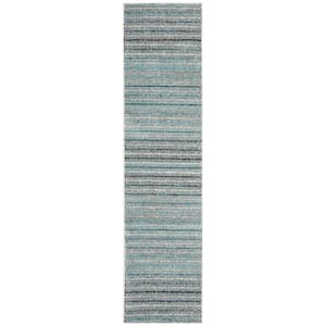 Skyler Blue/Gray 2 ft. x 10 ft. Striped Runner Rug