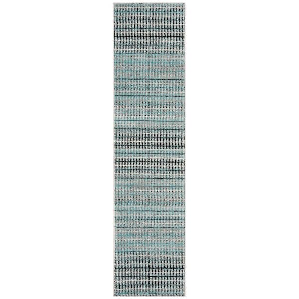 SAFAVIEH Skyler Blue/Gray 2 ft. x 10 ft. Striped Runner Rug