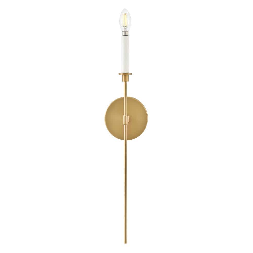 Lacquered Brass and Warm White Dimmable Candle Sconce