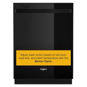 Whirlpool 24 in. Black Stainless Top Control Built-In Tall Tub