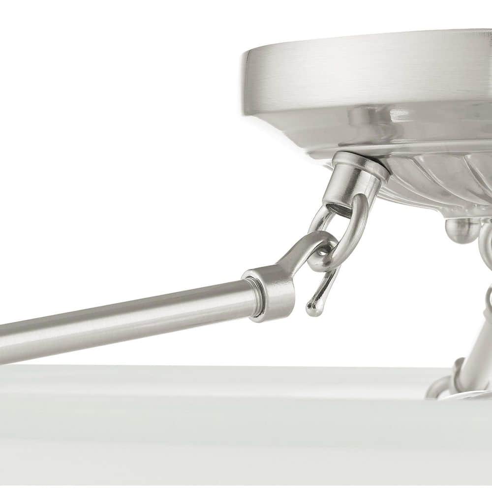 Oasis Brushed Nickel 3-Light LED Bowl Ceiling Mount with White Alabaster Glass