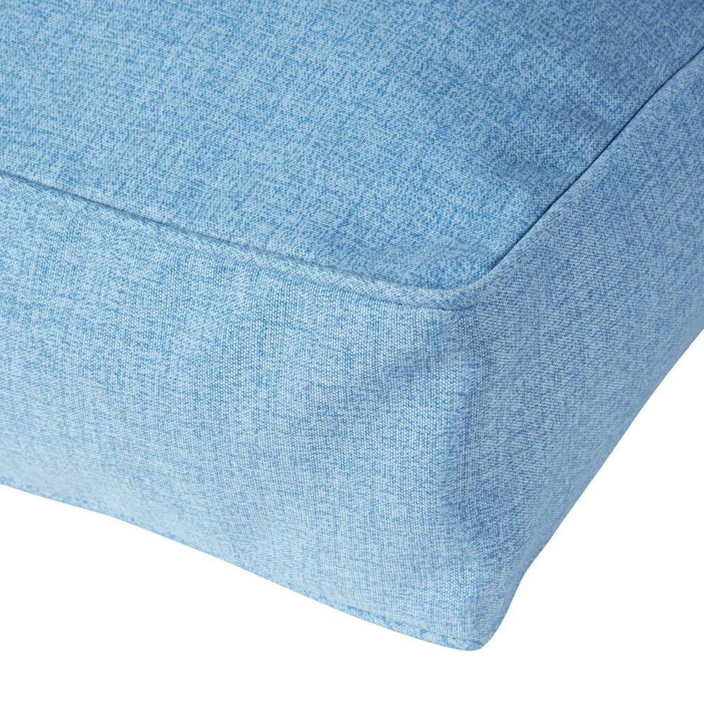 Medium Denim Polyester Outdoor Pillow Style Dog Bed