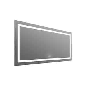 60 in. W x 36 in. H Rectangular Frameless LED Wall Mounted Bathroom Vanity Mirror